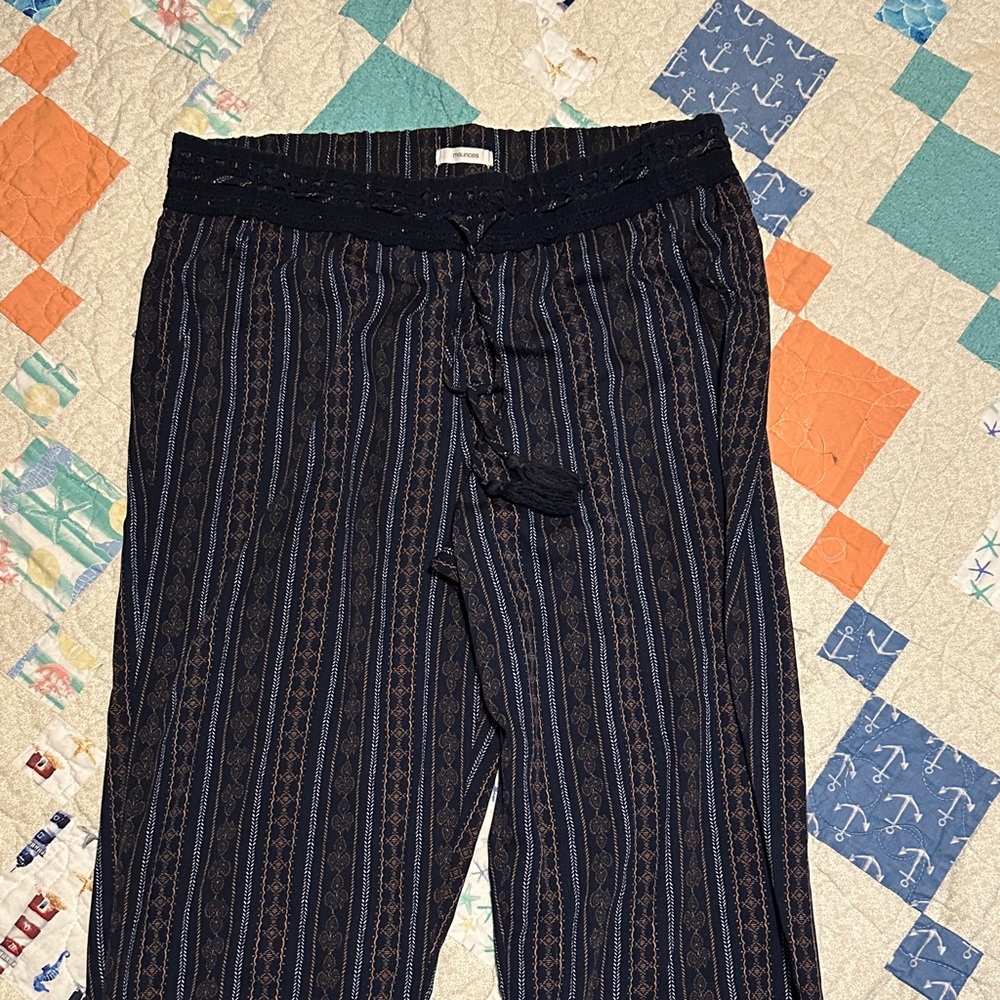 Striped Navy and Black Pants